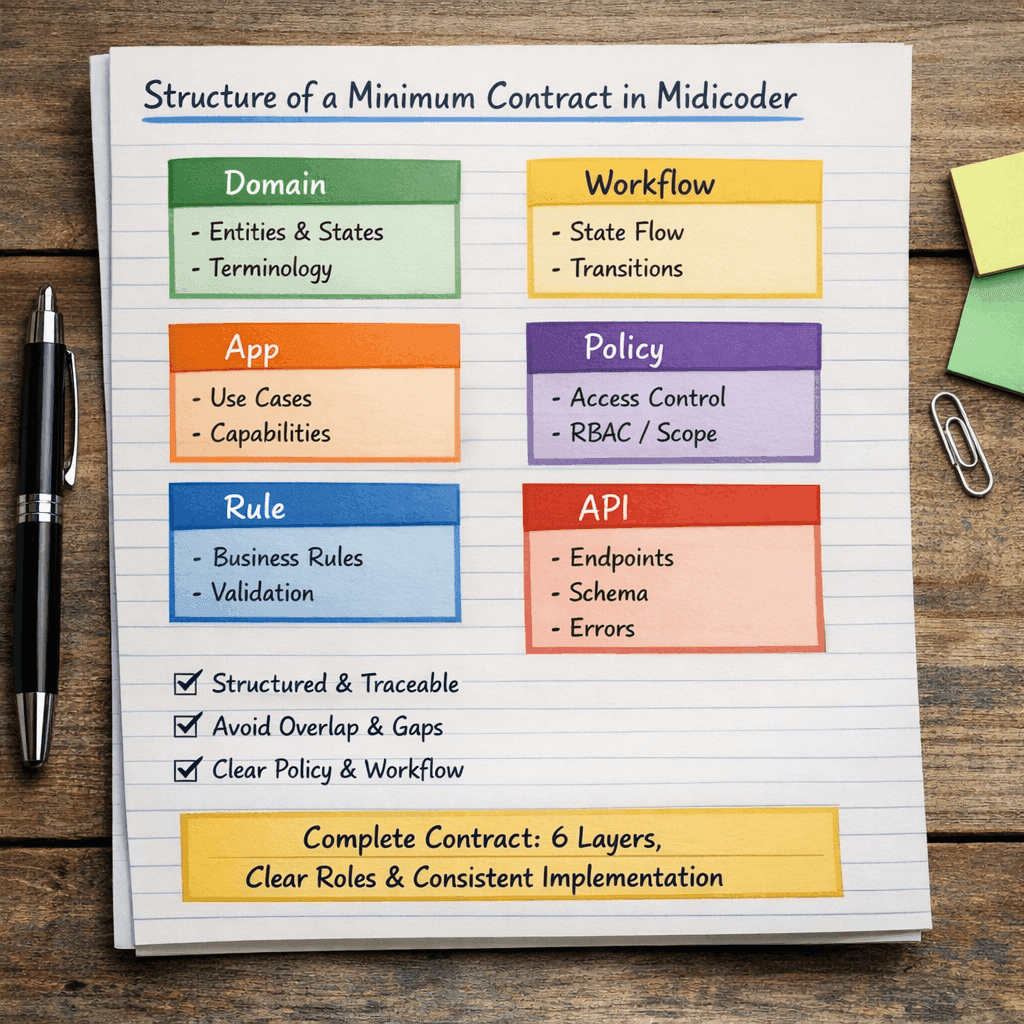 Một bộ contract tối thiểu của Midi Coder nên gồm những phần nào