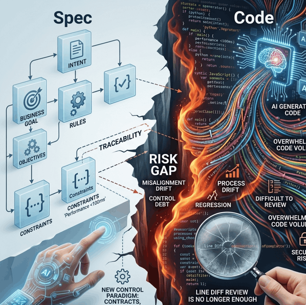 Spec khác code như thế nào, và vì sao khoảng cách này ngày càng nguy hiểm trong thời AI