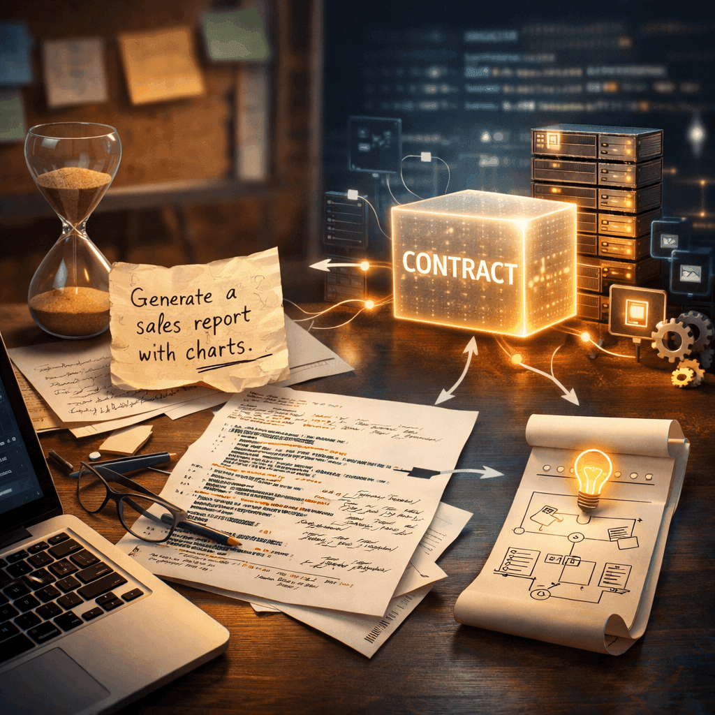 Vì sao contract nên là nguồn chân lý thay cho prompt và code sửa tay