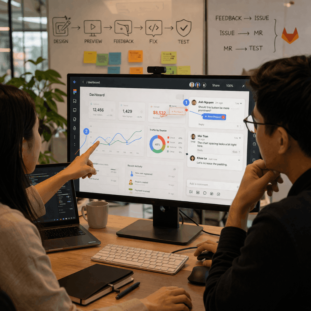 Feedback on Canvas giúp nối khoảng cách giữa preview và change request ra sao