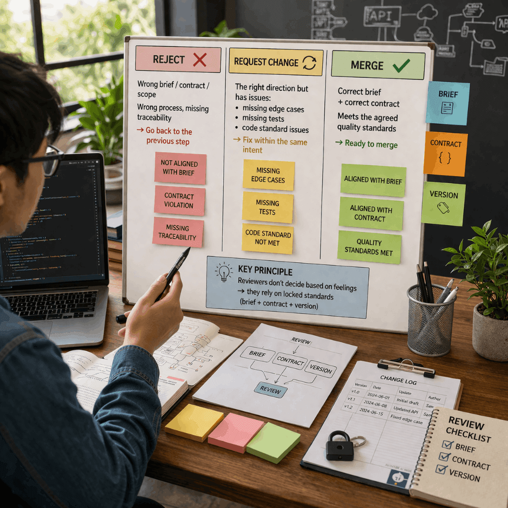 Khi reviewer nên reject, khi nào nên request change và khi nào nên cho merge